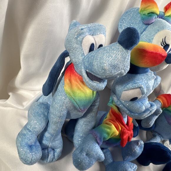 Disney Rainbow Pride Plush Plushies Set of 4 NWOT Pluto Minnie Donald Daisy - Picture 5 of 11